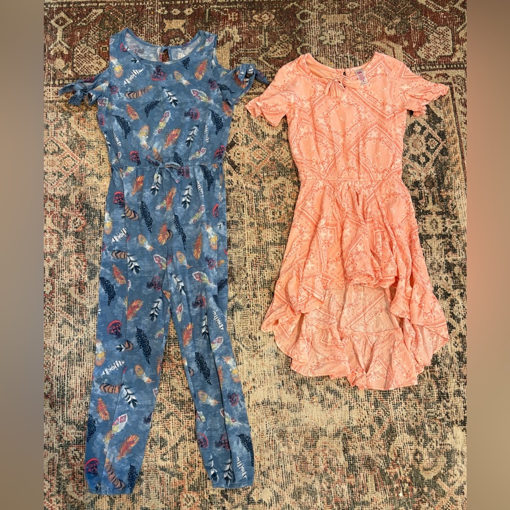 Girls romper bundle, size M (8)